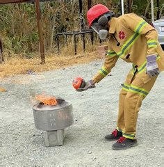Watch fire suppression work with ball extinguisher test
