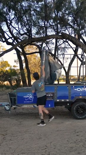 Unfolding the #OP4 🌅 Setup of our iconic camper trailer takes minutes, leaving you with more time to sit back, relax and enjoy the view 🏕 Ready to make camping effortless? #4x4 #4wd #offroading #campertrailer #travel #australia #roadtrip #outdoors #explore #campinglife #wandervictoria #seeaustralia | OPUS Campers Australia