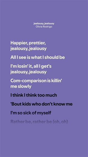 jealousy, jealousy - Olivia Rodrigo (Lyrics)