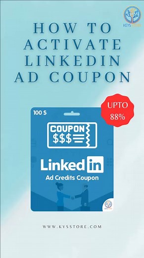 طريقة تفعيل منتج Linkedin ads credit coupon على حسابك الشخصي 🔥🔥 How to activate linkedin ads credit coupon on your own account 🔥🔥 للحصول على المنتج بخصم يصل إلى 88% من خلال اللينك التالي 🎁🎁 https://www.kysstore.com/product-category/برامج-متنوعة/ #Keys_Store #الجودة_والضمان | Keys Store