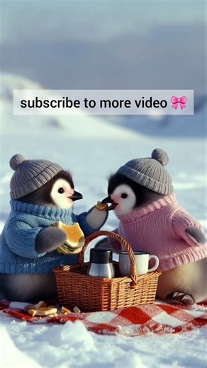 “Fluffy Penguins’ Snowy Picnic Adventure”