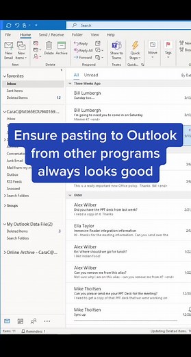 Ensure pasting to #Outlook from other programs always looks good #email #gtd #officetips #learnontiktok #edutok #teachertechtips #techtips
