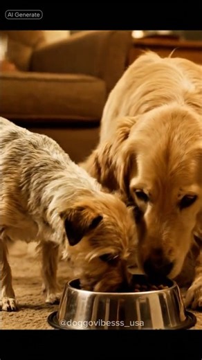Sharing is caring 🐶💛 Watch this heartwarming moment!