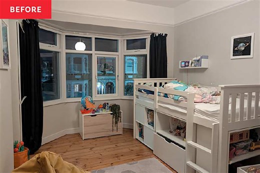 Before & after: A boy's plain bedroom got a colorful disco football makeover
