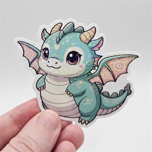 Kawaii Baby Dragon Sticker – Cute Fantasy Dragon Sticker – Laptop, Planner & Tumbler Decal - Etsy