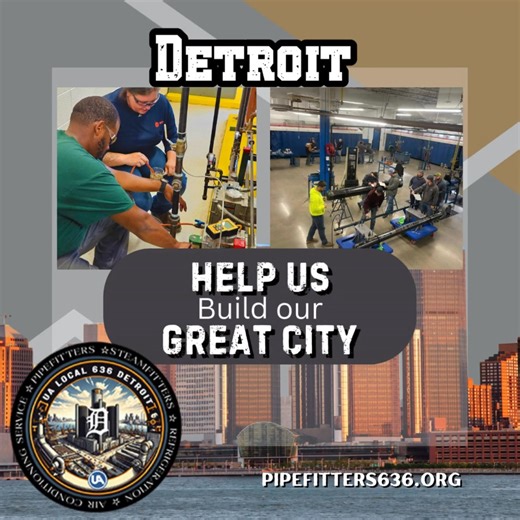 Detroit’s construction outlook for 2026 is booming. Billions in housing, infrastructure, and innovation projects are breaking ground — and #Union contractors will be leading the way. That means more opportunities for #Pipefitters, #Steamfitters, #HVAC techs, and #Welders. Union jobs are growing, and now is the time to join the #SkilledTrades shaping Detroit’s future. Learn more about working with us: https://bit.ly/44BlIRt #Detriot #Michigan #Steamfitters #Pipefitters #HVAC #Welders #Constructio