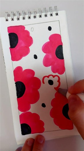 Drawing a Bookmark with Pink Flowers - Cute Marker Art #art #bookmark