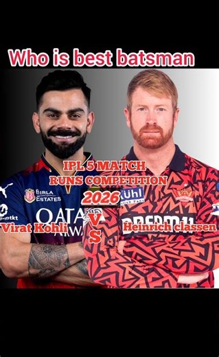 Virat Kohli Vs Heinrich Classen IPL 5 Match Runs Competition 🏏🏏🏏🏏🏏⚾⚾⚾⚾⚾⚾