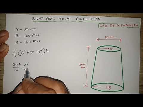 Concrete volume for slump cone | Slump cone test of concrete