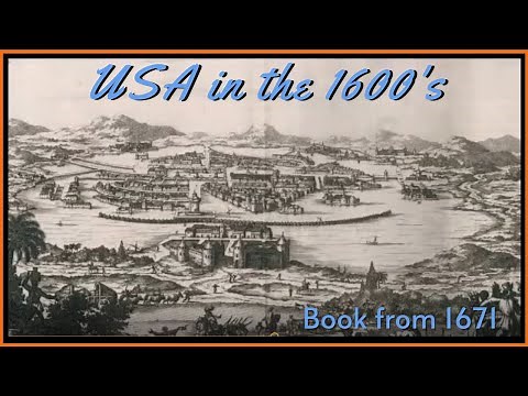 USA in the 1600's - Old World Book from 1671