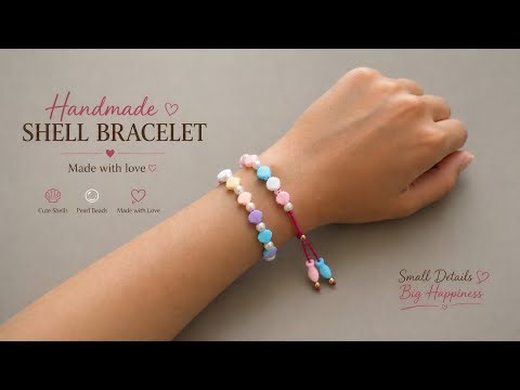 Handmade Shell Bracelet 🌸. How to make macrame bracelet?