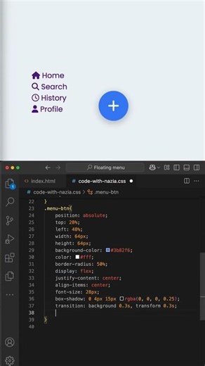 Animated Bottom Navigation Bar UI Using HTML CSS JavaScript 🔥 | Mobile App Menu Design🚀|#shorts