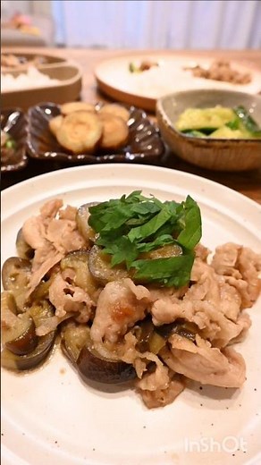 30分で家族4人分🍚茄子と豚肉の甘辛みそ炒め献立