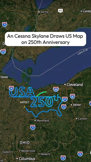 Cessna Skylane ✈️ Draws the U.S. Map 🗺️ in the Sky 🎉 for America's 250th Anniversary!