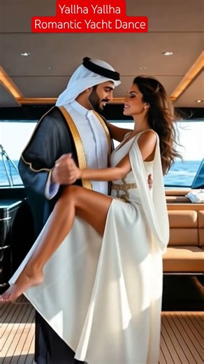 Romantic Saudi Couple Dance on Luxury Yacht | Yallha Yallha Song | Arabian Love Vibes