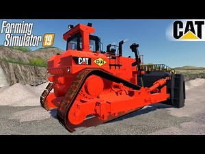 Farming Simulator 19 - CAT D11 COLAS Big Bulldozer Pushing Crushed Stone