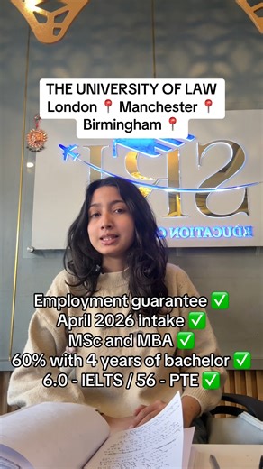 ULAW – April 2026 Intake Open Programs: MSc in Project Management MBA Locations: London | Manchester | Birmingham Requirements: 60% in Bachelor’s degree IELTS 6.0 / PTE 56 or MOI Tuition Fees: From £14,000 (after scholarship) #fypageシ #studyinuk #VisaSuccess #LondonBound #followerseveryonehighlightseveryone #londondreams #London #ukvisa #fyp #latepost #ULAW | SRI Education Consulting