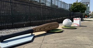 New baseball-themed public art unveiled by Slugger Field in downtown Louisville