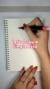 166 | Simple Rose Drawing 🌹 #rose #rosedrawing #flowerdrawing #cutedrawings #forkids #kidsactivities #kidsdrawing #notebooks #creative #hobby #art #artgallery #reelsvideo #love #paper #cute #StarsEverywhere #drawing #draw | Paper Pen and Scissor
