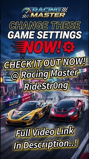 Racing Master Game Settings You Should Change NOW..!