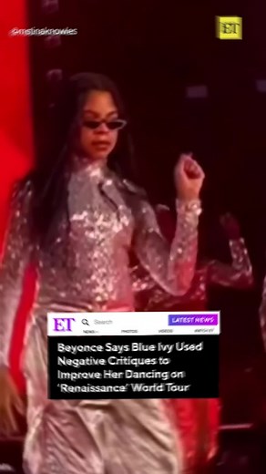 Entertainment Tonight on Instagram: "Bey is detailing how her daughter, Blue Ivy, turned criticism into fuel while on the 'Renaissance' stage."