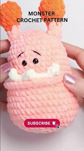 No Sew Crochet Monster Pattern Amigurumi Plushie Tutorial Beginner Chenille Yarn Pattern