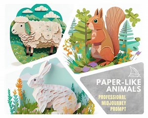 Single Prompt: Layered Paper Animal Midjourney Prompt, Cut Paper Prompt for Midjourney - Etsy