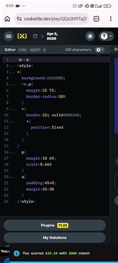 CSS Battles Daily Target 3rd April 2026 Solution | 167 chars | CSS Challenges #cssbattles #css