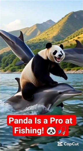 Panda Is a Pro at Fishing! 🐼🎣 #shorts #ai #panda #fishing