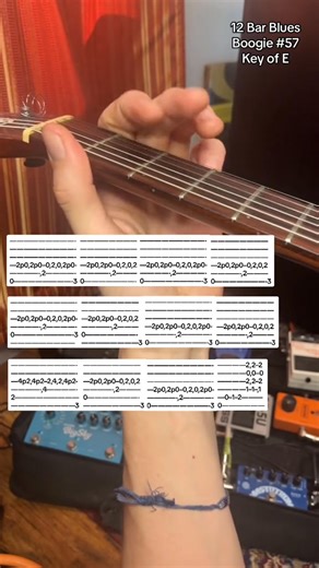 36K views · 506 reactions | 12 Bar Blues Boogie in the Key of A on guitar. p = pull off, pick the string while a finger holds a fret then DRAG the finger off the string so the open string makes a clear sound! #12barblues #bluesguitar #bluesboogie #guitar | Jamparkguitar | Facebook