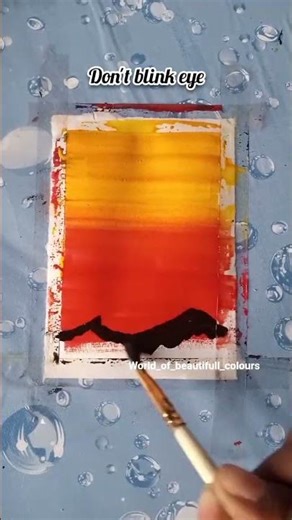 Wait For The Final 😍 Easy Sunset Palm Tree Painting #shorts