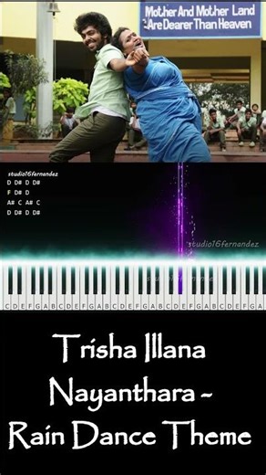 Trisha Illana Nayanthara - Rain Dance A Tin Theme | G.V. Prakash | Keyboard Cover Notes | Fernandez1