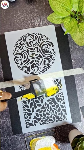Quick DIY Painting With Acrylics | Stencils #art #drawing