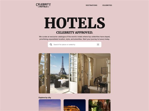 Celebrity Hotels - Awwwards Nominee