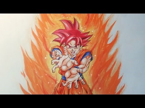 Drawing Goku Super Saiyan god