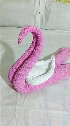 How to make towel folding swan 🦢 Towel Art || simple towel design#viral#youtubeshorts