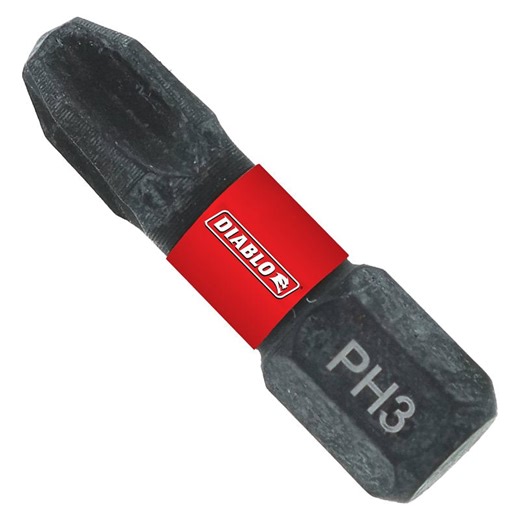 Diablo DPH31B Drive Bit, #3 Drive, Phillips Drive, 1/4 in Shank, Hex S