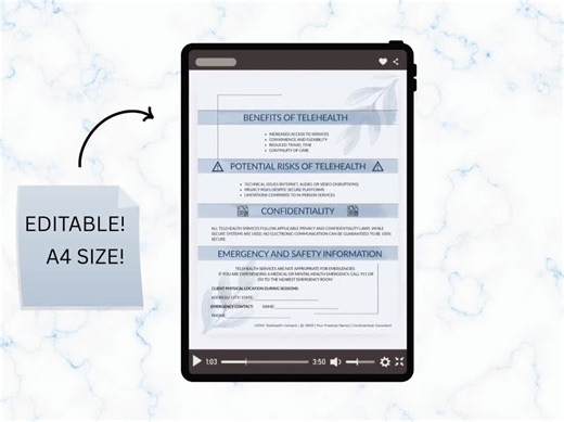 Editable Telehealth Consent Form, HIPAA Forms, Telemedicine Patient Intake, Healthcare - Etsy