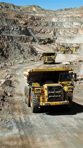 Giant Mining Trucks in Action: Heavy Haulers at Work! 🚧