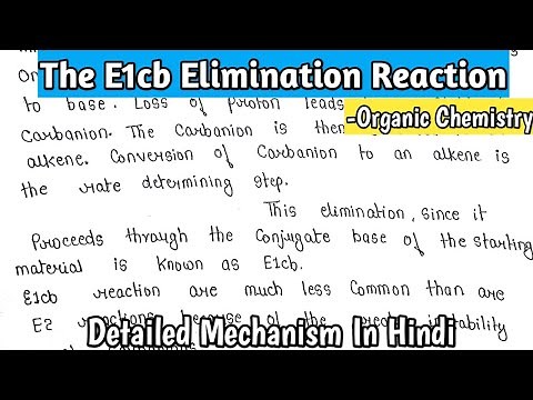 E1cb Elimination Reaction | Mechanism | Organic Chemistry | Detailed Notes For Theory Exams |
