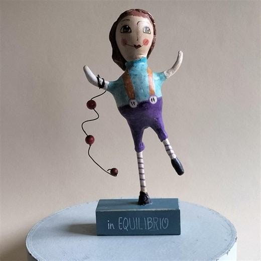 Juggling Papier-mâché Sculpture - Circus Art Figurine - Collectible Statuette - - Etsy UK