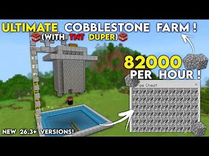 NEW 26.3+ FULLY AUTOMATIC COBBLESTONE FARM in Minecraft Bedrock! (With Working TNT Duper!)