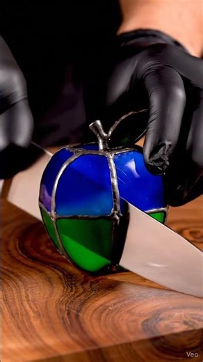 Slicing a STAINED GLASS Apple 🍏✨