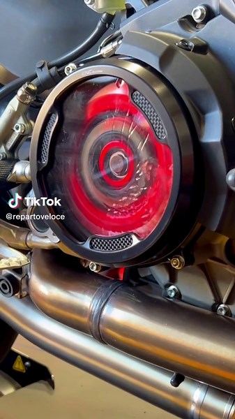 Showcasing a Motorcycle's Exhaust System in Action