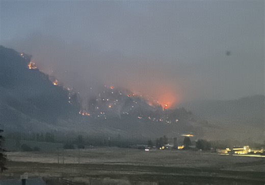 Evacuations orders and alerts issues by District of Coldstream due to wildfire near Lavington