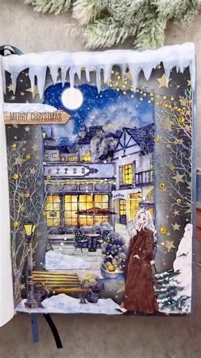 NotebookTherapy.com | bujo 💕 on Instagram: "ASMR snowy journal spread ❄️✨ save for inspo 💙 amazing spread by @tori_journal ☃️💫 #notebooktherapy - Shop our 160GSM bujos, stamps, washi tapes, gift sets, stickers and more on our store: link in bio @notebook_therapy💖or visit notebooktherapy.com 🌙✨ #asmr #bulletjournal #junkjournal #artjournal"