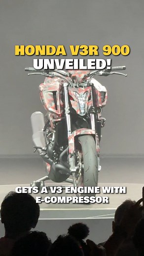 Honda’s latest streetfighter prototype is equipped with a V3 engine paired with an electronically-controlled compressor. With this new engine layout, Honda is aiming to develop a 900cc engine that achieves performance comparable to that of a 1200cc engine! Is this cool or is this reallyyyyy cool? 🤯 #HondaV3R900 #V3R900 #HondaV3 #V3 #EICMA2025 #EICMA #PowerDrift #PDArmy (Honda V3R 900 unveiled, Honda V3 motorcycle, Honda V3 motorcycle unveiled, EICMA 2025, PowerDrift) | PowerDrift