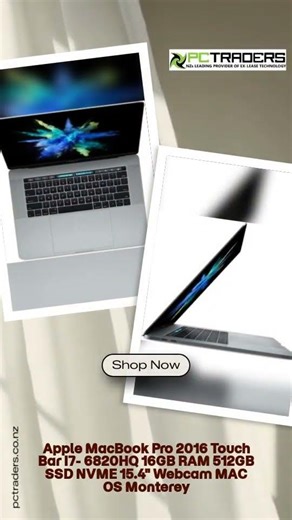 Apple MacBook Pro 2016 Touch Bar I7- 6820HQ 16GB RAM 512GB SSD NVME 15.4" Webcam MAC OS Monterey