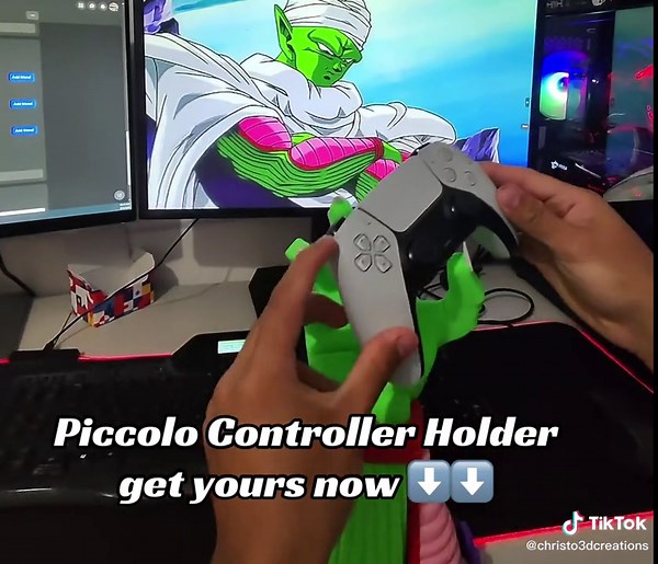 Level up your gaming setup with this epic 3D printed controller holder 👾🔥 Inspired by piccolo from dbz this holder keeps your controller safe while looking absolutely 🔥 on your desk. #fyp #viral #dragonballz #3d #3dprinting Perfect for: 🎮 Gamers 🖥️ Anime fans 🕹️ Desk setups