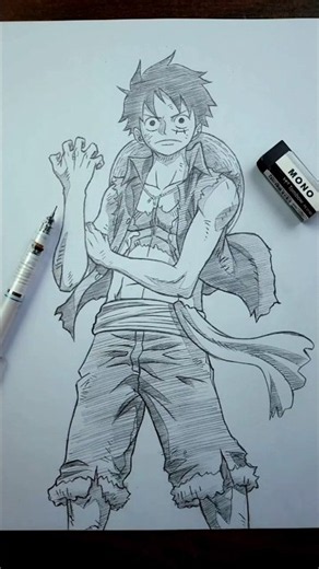 🔥 Luffy Drawing | One Piece King of the Pirates 🏴‍☠️